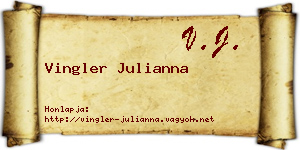 Vingler Julianna névjegykártya